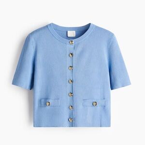 H&M Light Blue Button-Up Sweater